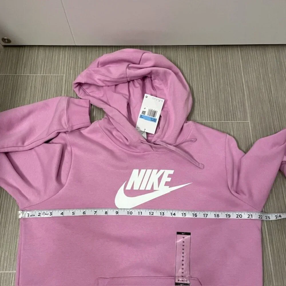 NWT Nike Sportswear Club Fleece Logo Pullover Hoodie Women's Medium Purple Pink - Picture 14 of 15